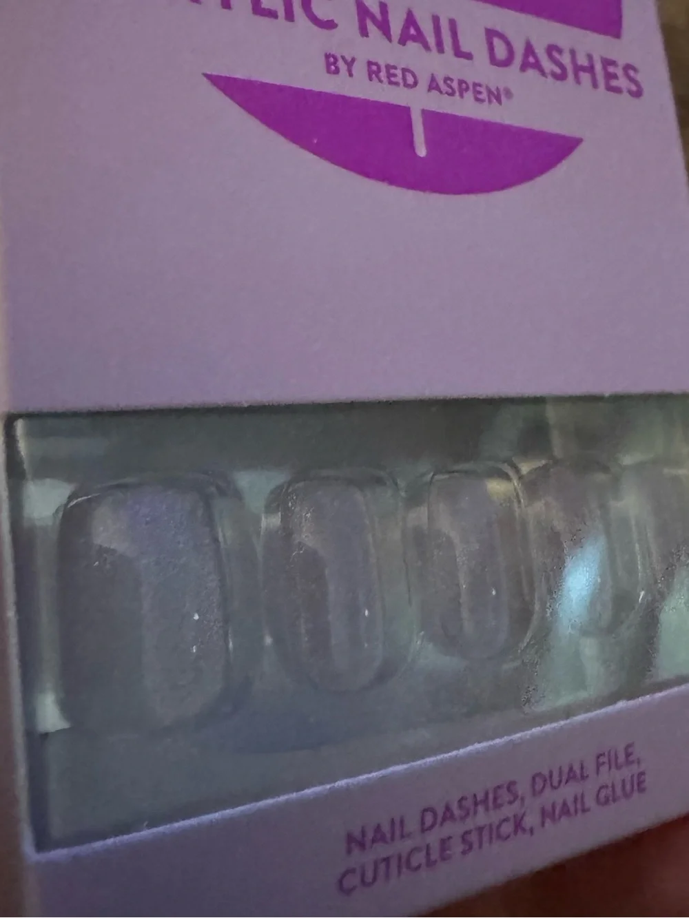 Red Aspen Acrylic Pale Purple Glitter & cats eye finish Press on nails NEW